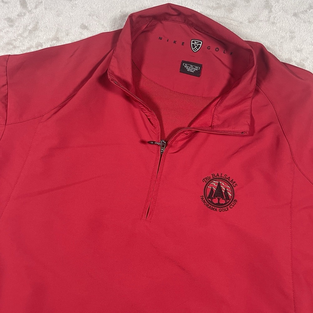 Nike Golf 1/4 Zip Pullover Short Sleeve‎ Windbreaker Mens XL Red The Balsams
